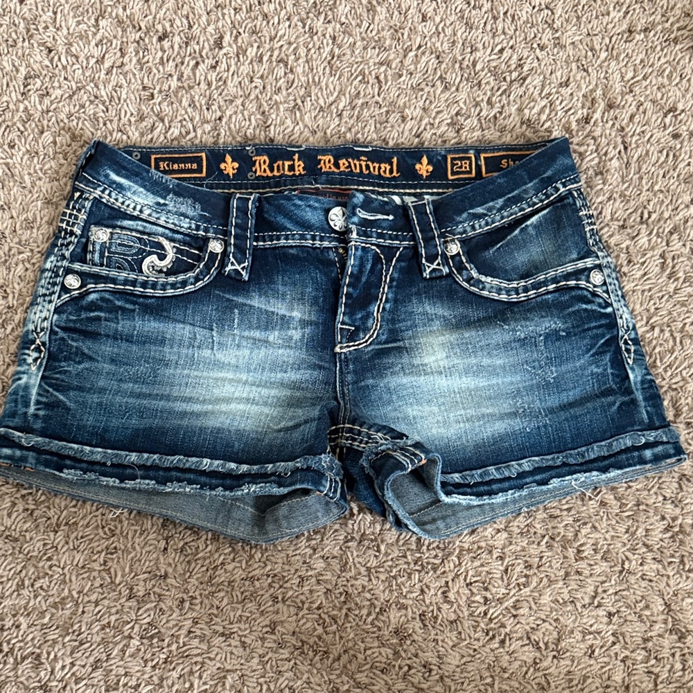 Rock Revival Women's Faded Blue Denim Shorts